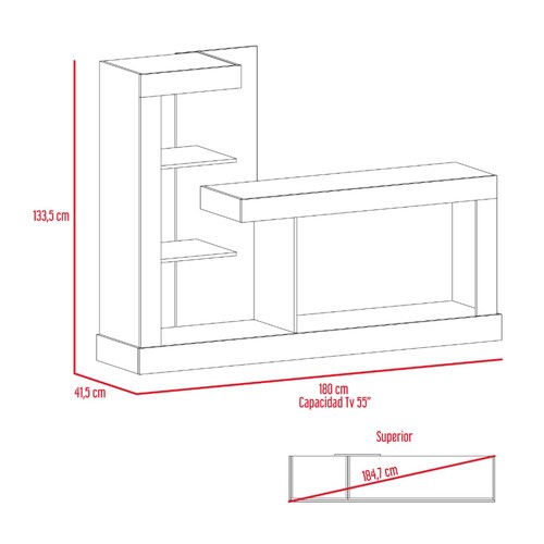 Mueble Mesa Minotti P/ Tv 55pulg Coñac Madera Excelsior