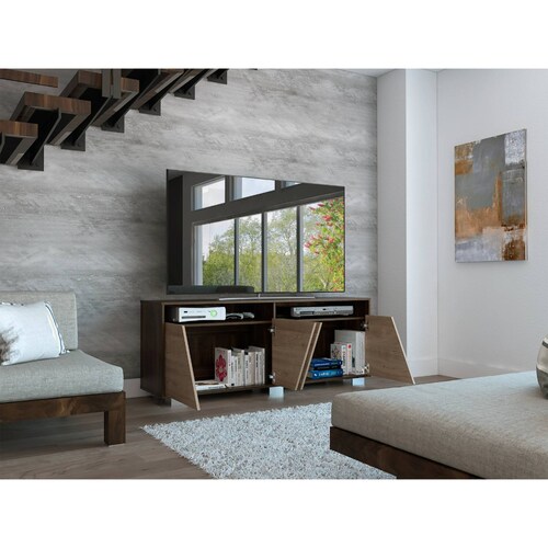 Mueble Mesa Fraktal P/ TV 70pulg Miel Habano Excelsior