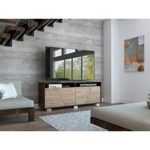 Mueble Mesa Fraktal P/ TV 70pulg Miel Habano Excelsior