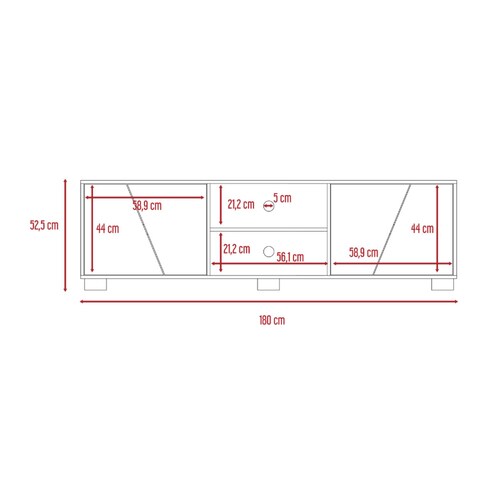 Mueble Mesa Fraktal P/ TV 70pulg Miel Habano Excelsior