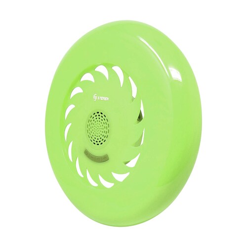 Steren Frisbee con bocina Bluetooth y luces LED Verde