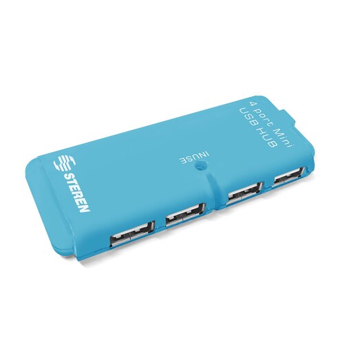 Steren HUB USB 2.0 de 4 puertos Azul
