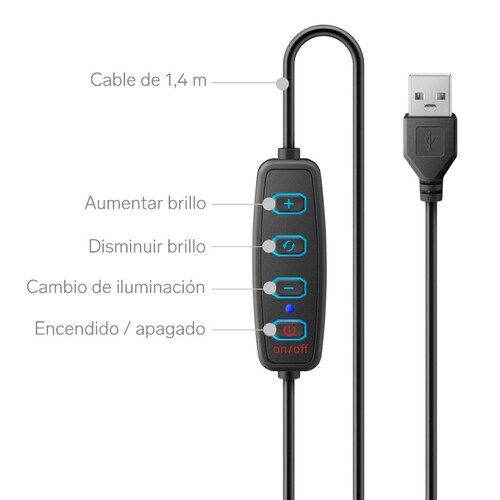 Steren MOV-037 Lámpara para selfie con soporte para celular 