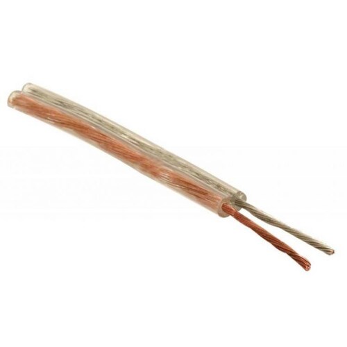 Cable dúplex polarizado 18 AWG, transparente 