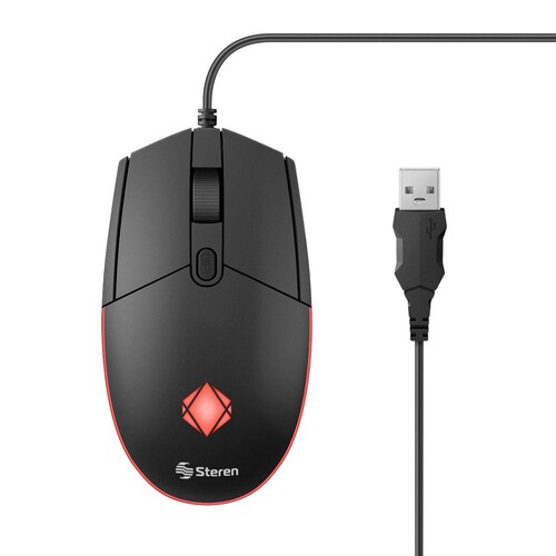 Steren Mouse USB 800 / 1200 / 1600 DPI con luz LED RGB multicolor 
