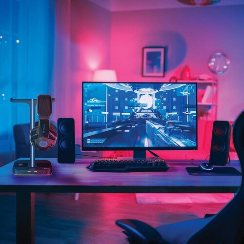 Soporte Gamer para audífonos con HUB USB y luz LED RGB 