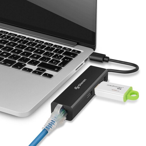 Adaptador USB a Fast Ethernet (RJ45), con HUB 