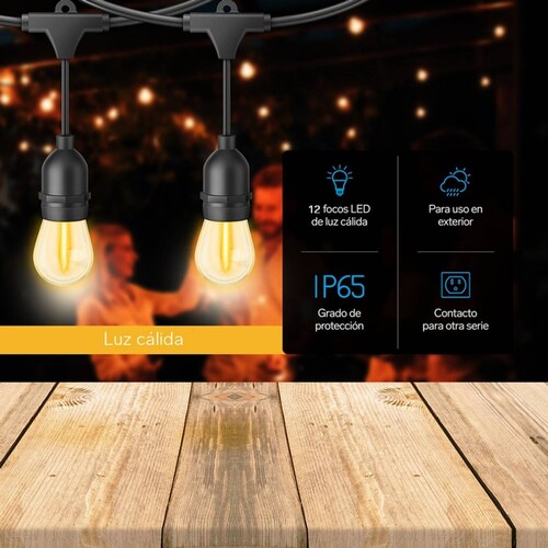 Serie LED vintage de 12 focos para exterior MODLED-300 