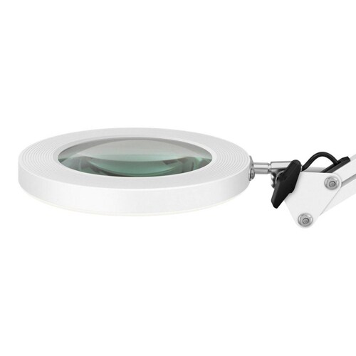 Lámpara LED con lupa (5x), brazo articulado y 3 tonalidades de luz 