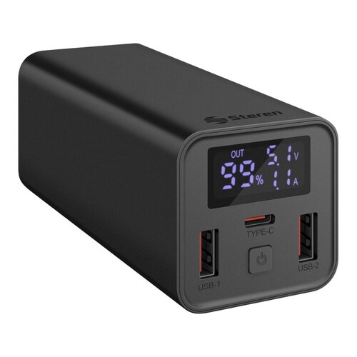 Power Bank de 18,000 mAh PD 65 W / QC 20 W con 1 salida USB C y 2 salidas USB 