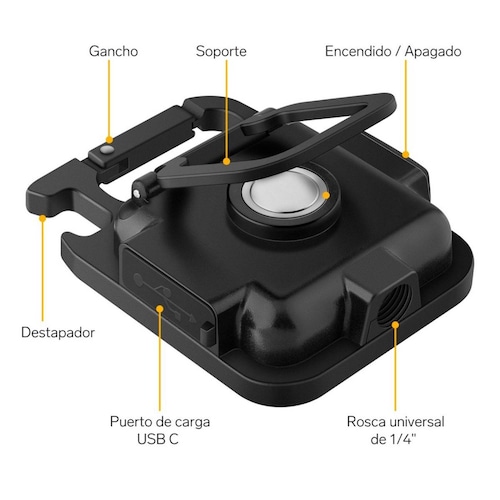 Mini linterna LED tipo llavero con batería recargable 