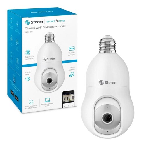 2 Cámaras de seguridad Wi-Fi* 3 Mpx robotizadas con seguidor de movimiento para socket .