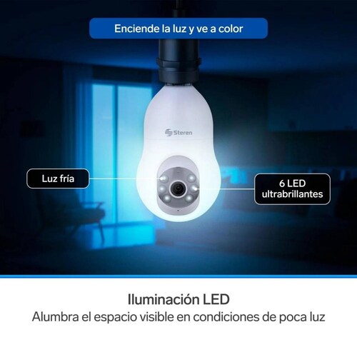 2 Cámaras de seguridad Wi-Fi* 3 Mpx robotizadas con seguidor de movimiento para socket .