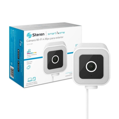 2 Cámaras de seguridad Wi-Fi* 4 Mpx tipo bala robotizadas con seguidor de movimiento para exterior 