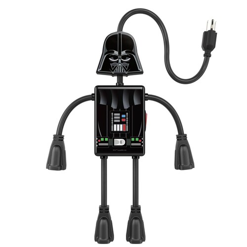 Multicontactos de 4 salidas flexibles con figura de Star Wars modelo Vader 