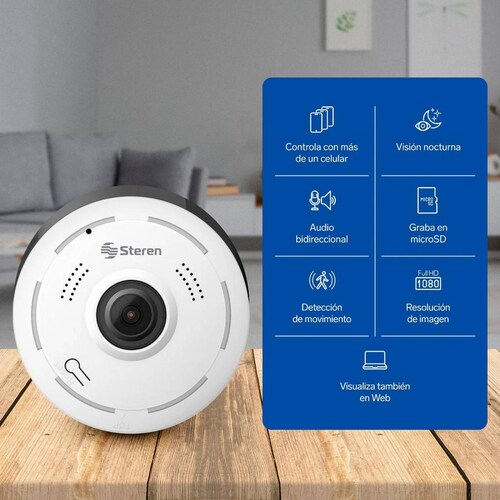 2 Cámaras de seguridad Wi-Fi* 3 Mpx 360 