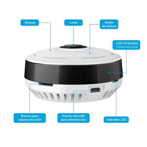 2 Cámaras de seguridad Wi-Fi* 3 Mpx 360 