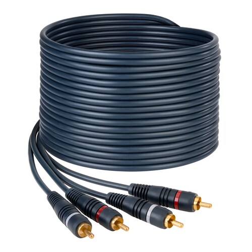Cable 2 plug RCA a 2 plug RCA de 3,6 m con conectores dorados