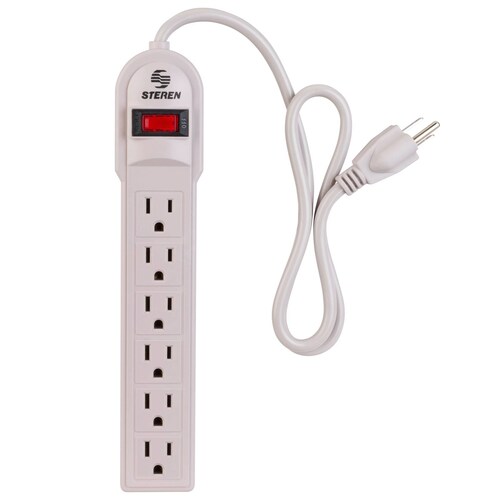 Multicontacto de 6 salidas verticales y reset iluminado 905-108 