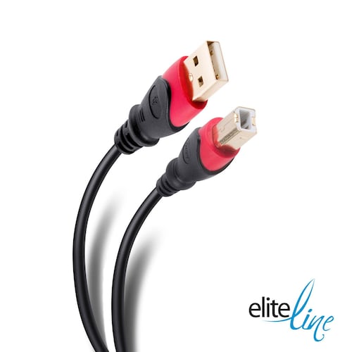 Cable Elite USB a USB tipo B de 7,2 m reforzado, con conectores dorados