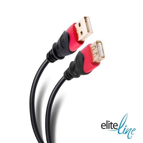 Extensión Elite USB de 1,8 m reforzada, con conectores dorados 