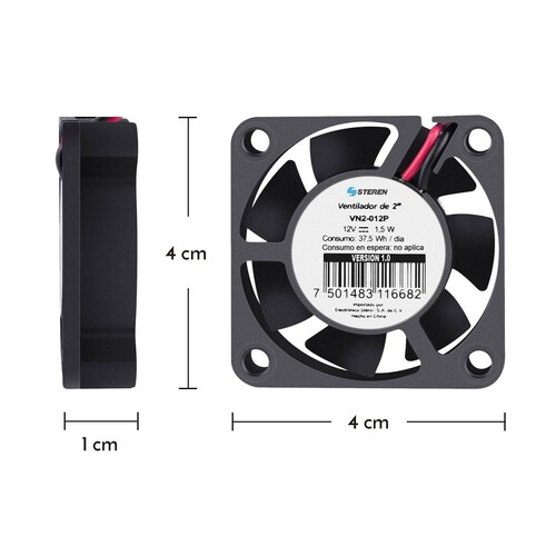 Ventilador plástico de 2", 12 Vcc
