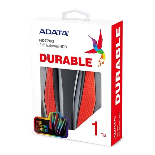 Disco Duro Externo 1TB ADATA HD770G USB 3.2 RGB Uso Rudo Portatil Xbox One PS4 PC AHD770G-1TU32G1-CRD 