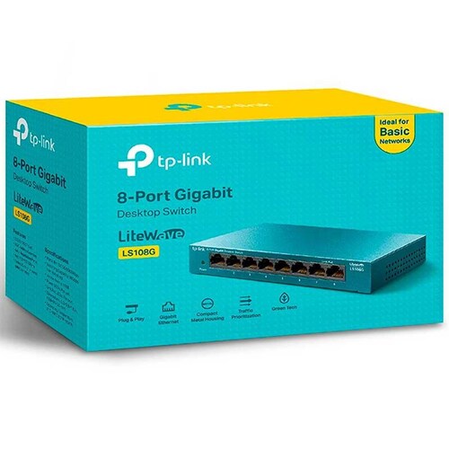 Switch TP-LINK LS108G 8 Puertos LiteWave Gigabit Ethernet 10/100/1000Mbps 