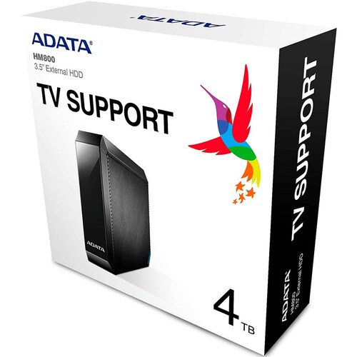 Disco Duro Externo 4TB ADATA HM800 USB 3.2 Graba Video 4K Juegos PS4 Xbox AHM800-4TU32G1-CUSBK 