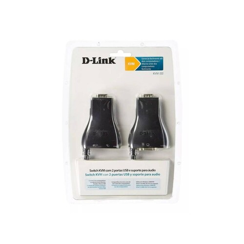Switch KVM D LINK KVM 222 2 Porta USB VGA Audio 