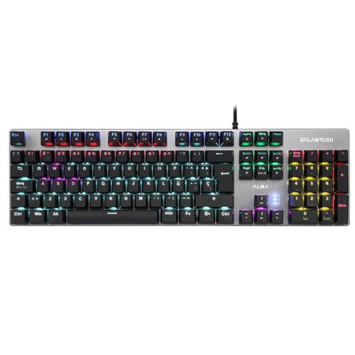 Teclado Gamer Mecanico BALAM RUSH ALBA Switch Azul RGB USB Metalico BR-929653 