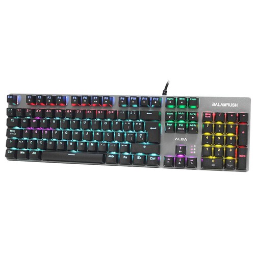 Teclado Gamer Mecanico BALAM RUSH ALBA Switch Azul RGB USB Metalico BR-929653 