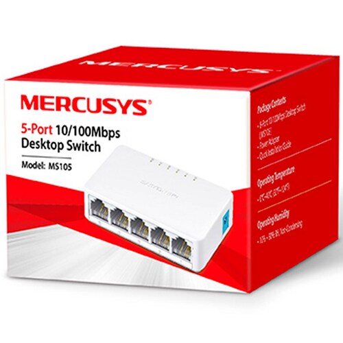 Switch MERCUSYS MS105 Fast Ethernet 5 Puertos 10/100Mbps 