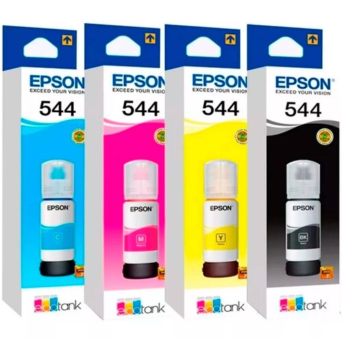 Kit 4 Botellas Tinta EPSON T544 Color L1210 L1250 L3210 L3250 L3260 L5290 L5590 
