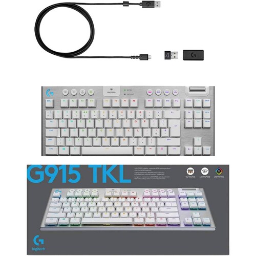 Teclado Gamer LOGITECH G915 TKL Lightspeed RGB Lightsync Mecanico Switch GL Tactil Ingles 920-009660 