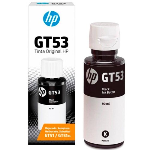 Botella de Tinta HP GT53 Ink Tank 100 300 400 Smart Tank 500 600 Negro 90ml 1VV22AL 
