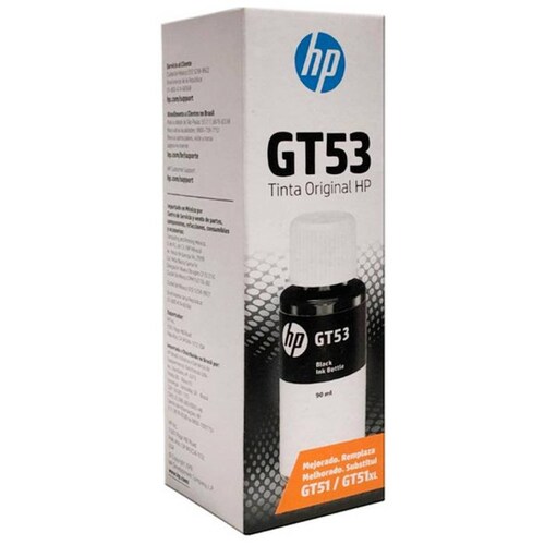 Botella de Tinta HP GT53 Ink Tank 100 300 400 Smart Tank 500 600 Negro 90ml 1VV22AL 