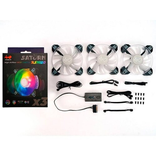 Kit 3 Ventiladores Gamer IN WIN SATURN ASN120 120mm ARGB IW-FN-ASN120-3PK 