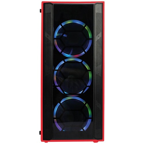 Gabinete Gamer BALAM RUSH KRONOS GSX6000 ATX 4 Fan Controladora Acrilico ARGB Rojo BR-932363 