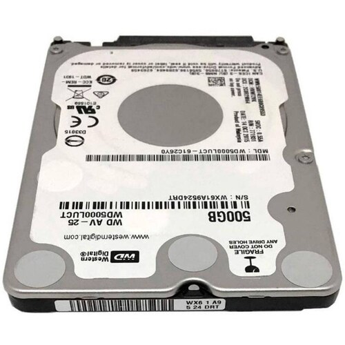 Disco Duro 500GB WESTERN DIGITAL 2.5 Laptop 5400RPM REACONDICIONADO 
