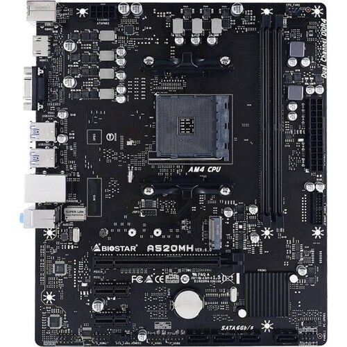 Tarjeta Madre BIOSTAR A520MH 3.1 AM4 2x DDR4 1x M.2 PCIe 3.0 Micro ATX 