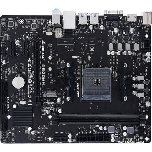 Tarjeta Madre BIOSTAR A520MH 3.1 AM4 2x DDR4 1x M.2 PCIe 3.0 Micro ATX 