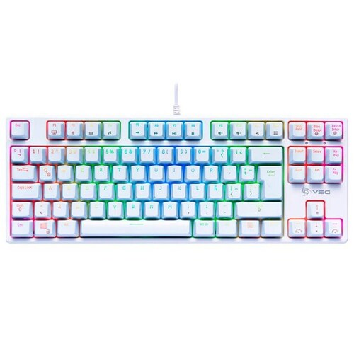 Teclado Gamer Mecanico VSG Alnitak switch Azul RGB Blanco VG-KM982-WHT-BLU 