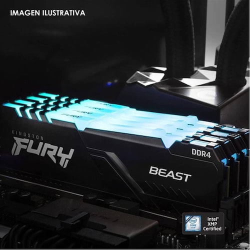 Memoria RAM DDR4 8GB 3600MHz KINGSTON FURY BEAST RGB Negro KF436C17BBA/8 