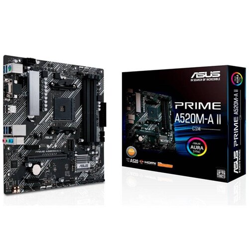 Tarjeta Madre ASUS PRIME A520M-A II CSM AMD AM4 DDR4 ATX 
