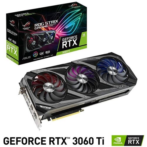 Tarjeta de Video ASUS ROG STRIX GeForce RTX 3060 TI OC V2 8GB GDDR6 LHR ROG-STRIX-RTX3060TI-O8G-V2-G 