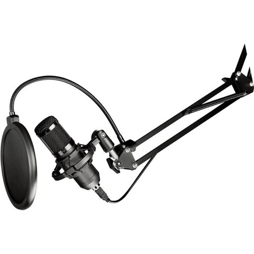 Microfono Gamer BALAM RUSH STELAR MC970 Streaming Filtro Anti POP Soporte 