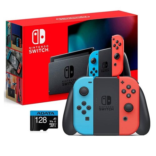 Consola NINTENDO Switch Neon Controles Joy-con 32gb + 128gb 