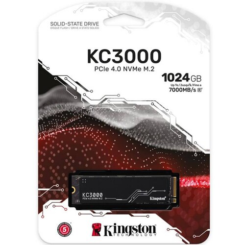 Unidad de Estado Solido SSD M.2 1TB KINGSTON KC3000 NVMe PCIe 4.0 7000/6000 MB/s SKC3000S/1024G 
