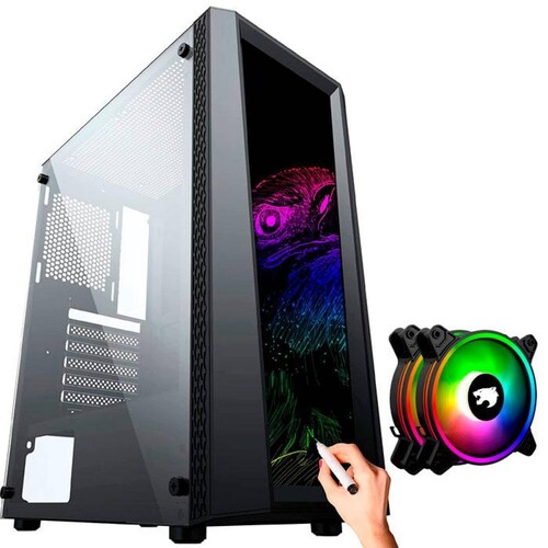 Gabinete Gamer YAGUARET Creepy 2 Ventiladores ARGB 120 mm 